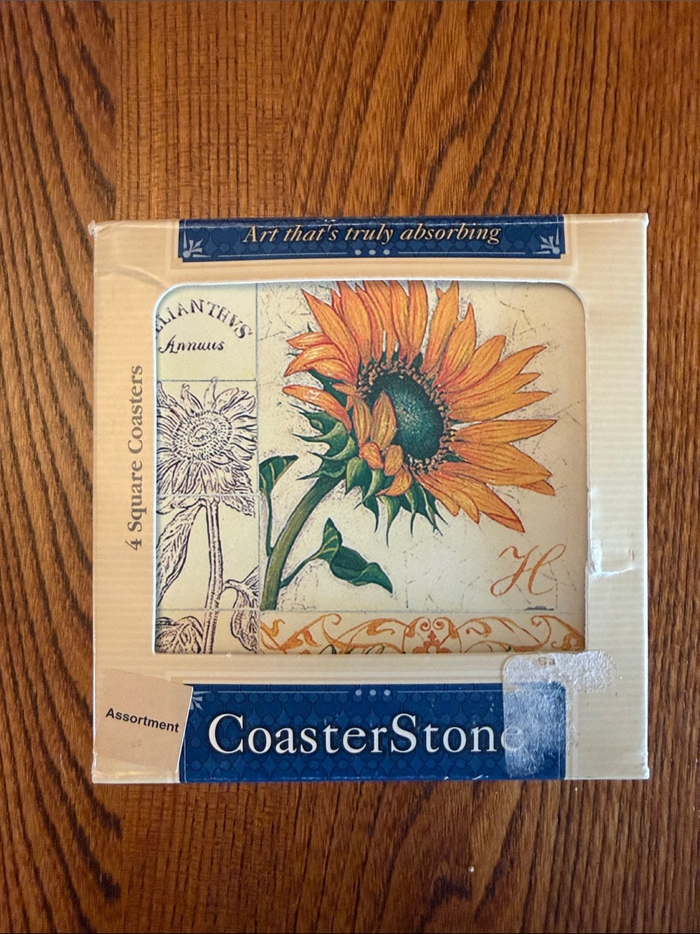 Vintage CoasterStone Coasters- Set of 4 floral designs